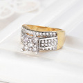 Anillo de compromiso de boda creativo de oro con piedras preciosas de color azul claro a la moda, anillo de diamante cz, joyería chapada en oro